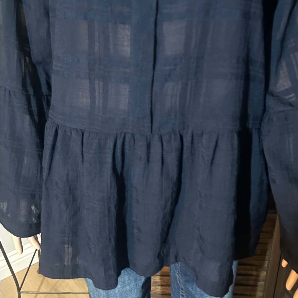 LOFT NAVY BEAUTIFUL BLOUSE XL - Picture 4 of 11